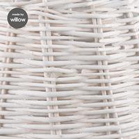 Lampenkap rond schuin | taps | rotan | rieten lampenkap voor tafellamp | lampenkap met E27 fitting | Ø20cm H13cm | wit - thumbnail