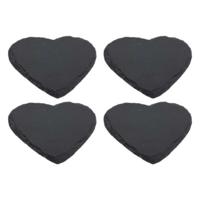 Onderzetter leisteen hart 10cm set a 4 - thumbnail