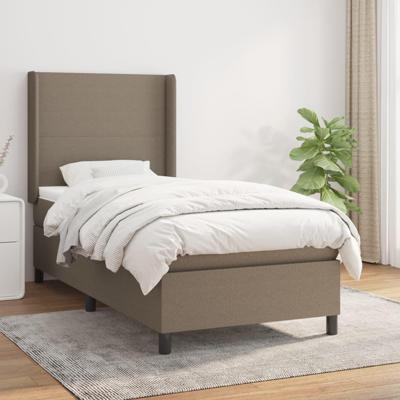 Boxspring met matras stof taupe 100x200 cm