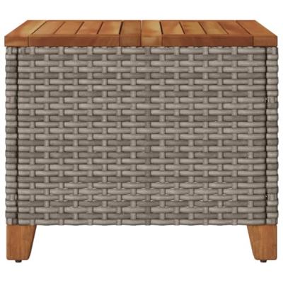 Tuintafel 45x45x37 cm poly rattan en acaciahout grijs Tuintafel 45x45x37 cm poly rattan en acaciahout grijs