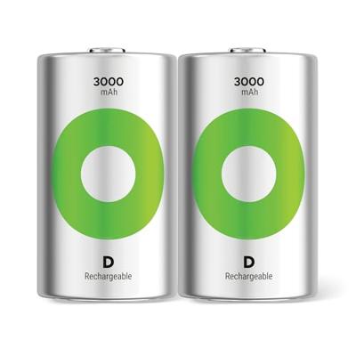 GP ReCyko Oplaadbare D batterij (mono) NiMH 3000 mAh 1.2 V 2 stuk(s)
