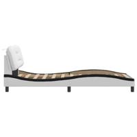 Bedframe zonder matras "Hvar" kunstleer wit en zwart 80x200 cm - thumbnail