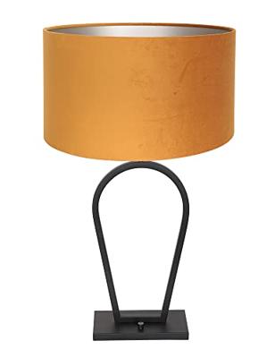 Steinhauer Zwarte schemerlampStang met gouden velours kap - 3506ZW