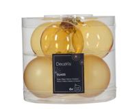 Kerstbal glas d6 cm licht goud 6st kerst Decoris - Decoris - thumbnail