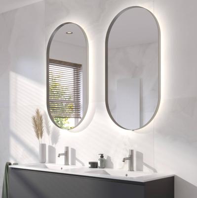 Ben Vita ovale spiegel met LED verlichting en anti-condens 50x100 cm Geborsteld RVS