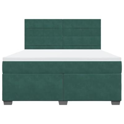 Boxspring met matras fluweel donkergroen 180x200 cm