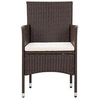4-delige Loungeset met kussens poly rattan bruin - thumbnail