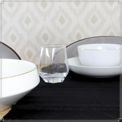 OTIX Waterglazen Set van 6 300ml Diamant vorm Transparant Glas