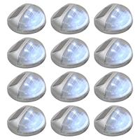 VidaXL Led-wandlampen solar rond zilver 12 st - thumbnail