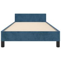 Bedframe met hoofdeinde fluweel donkerblauw 90x200 cm - thumbnail