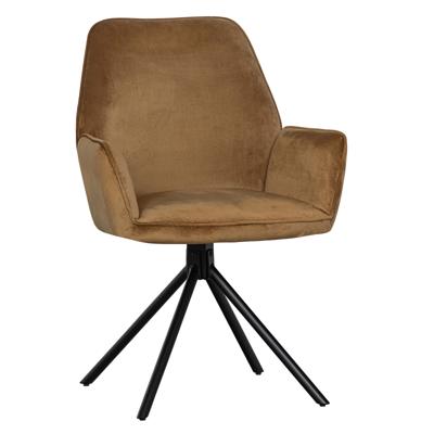Woood Exclusive Amber Eetkamerstoel - Fluweel Karamel Woood Exclusive Amber Eetkamerstoel - Fluweel Karamel