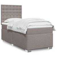 Boxspring met matras stof taupe 90x190 cm - thumbnail