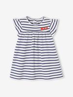 Jersey babyjurk koninklijk blauw met stepen - thumbnail