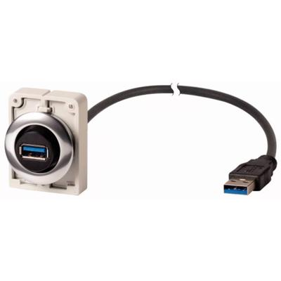 Eaton M30C-FUSB-60 Y7-187084 Inbouwbus, 1,5 m, op maat gemaakte kabel met vast aangesloten stekker USB 3.0, type A, frontring metaal Bus, inbouw 1 stuk(s)