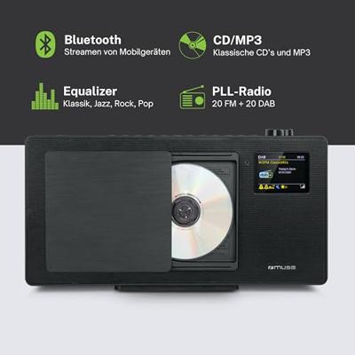 Muse M-65DBT - Microsysteem met DAB+, CD, USB en bluetooth, zwart