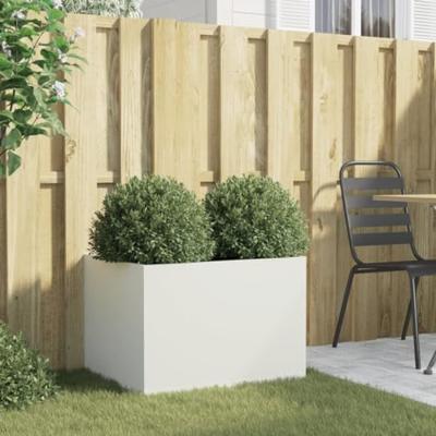 VidaXL Plantenbak 62x47x46 cm staal wit