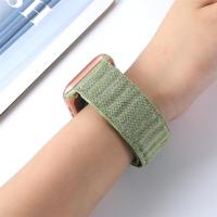 Denim nylon bandje - Groen - Geschikt voor Apple Watch 38mm / 40mm / 41mm / 42mm - thumbnail