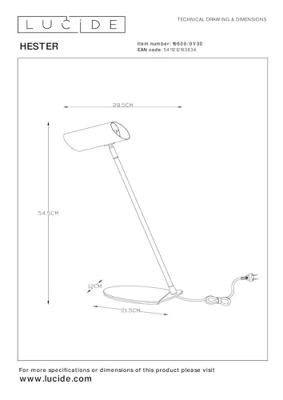 Lucide HESTER - Bureaulamp - 1xGU10 - Antraciet