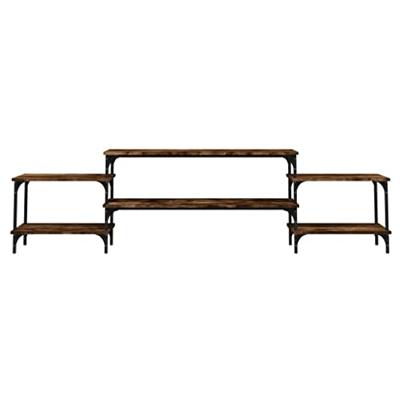 Tv-meubel 197x35x52 cm bewerkt hout gerookt eikenkleurig