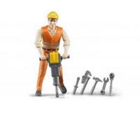 Bruder bworld bouwvakker met toebehoren 1:16 - thumbnail