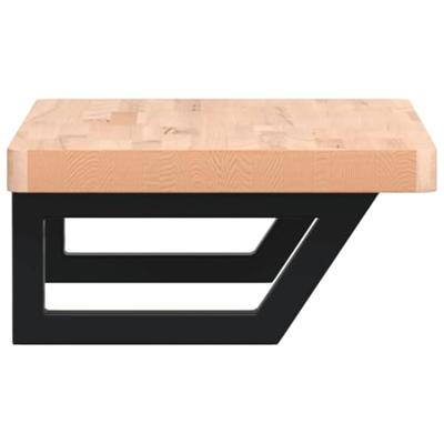 Badkamer wandschap staal en massief beukenhout