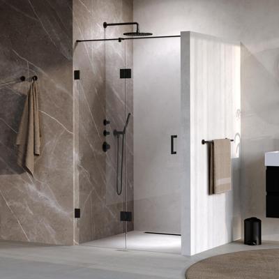 Brauer Void - Nisdeur - 2-Delig - Helder Glas - 110 x 200 cm - Omkeerbaar - met Draaideur 60 cm - Aan Glas - incl. Glascoating - Mat Zwart