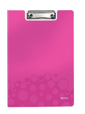 Leitz WOW klemmap met omslag, ft A4, roze Leitz WOW klemmap met omslag, ft A4, roze