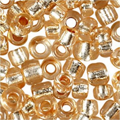 Creativ Company Rocailles, d 1,7 mm, afm 15/0, gatgrootte 0,5-0,8 mm, peach, 25 gr/ 1 doos