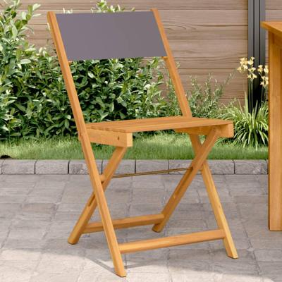 Bistrostoelen 2 st massief acaciahout en stof antracietkleurig Bistrostoelen 2 st massief acaciahout en stof antracietkleurig