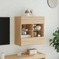 Tv-wandmeubel met LED-verlichting 58,5x30x60,5 cm sonoma eiken - thumbnail
