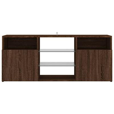 Tv-meubel met LED-verlichting 120x30x50 cm bruin eikenkleur