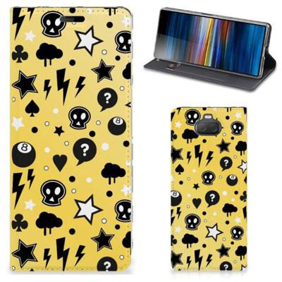 Mobiel BookCase Sony Xperia 10 Punk Geel Mobiel BookCase Sony Xperia 10 Punk Geel