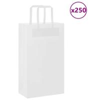 VidaXL Papieren zakken 250 st met hengsels 21x11x36 cm wit - thumbnail