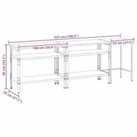 Werkbankset met plank 3 pcs Beige en Grijs Gepoedercoat staal - thumbnail