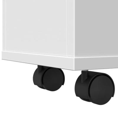 Badkamerkast smal met wielen bewerkt hout wit Badkamerkast smal met wielen bewerkt hout wit