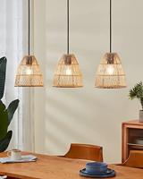 Eglo Eetkamer hanglampAyesgarth met rieten kappen - 43867 - thumbnail