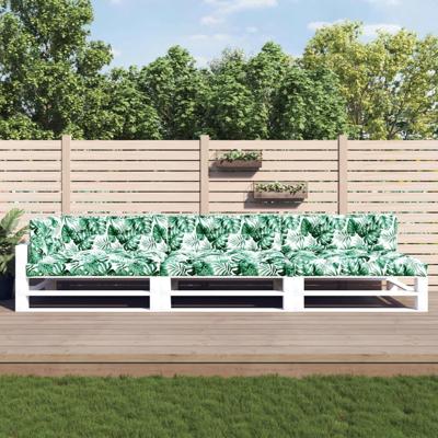 VidaXL Palletkussens 7 st bladpatroon stof