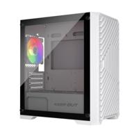 ATX Semi-toren doos KEEP OUT XC-220W Wit - thumbnail