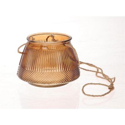 HBX Natural Living Hangende windlicht ø15xh10,5cm bruin
