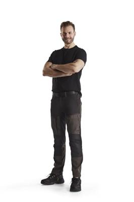 Blåkläder Service werkbroek met stretch 14561845 | Groen/Zwart | Maat 54 - 7330509650981