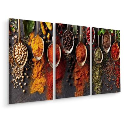 Schilderij - Kruiden en specerijen, 3 luik, ook XXL, premium print
