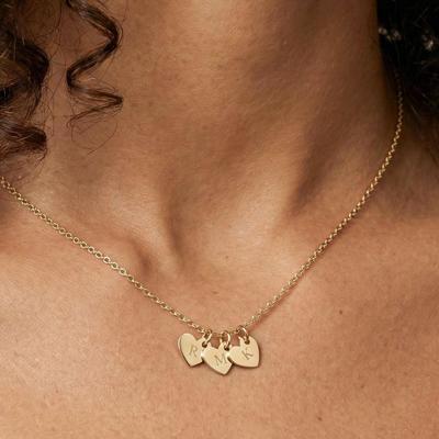Initialen ketting - Hart - Goud - 3 st