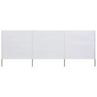 VidaXL Windscherm 3-panelen 400x160 cm stof zandwit - thumbnail