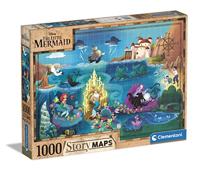 Clementoni wereldkaart puzzel kleine zeemeermin, 1000st. - thumbnail