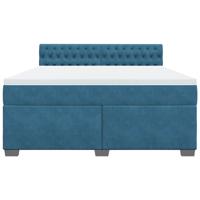 Boxspring met matras fluweel blauw 200x200 cm - thumbnail