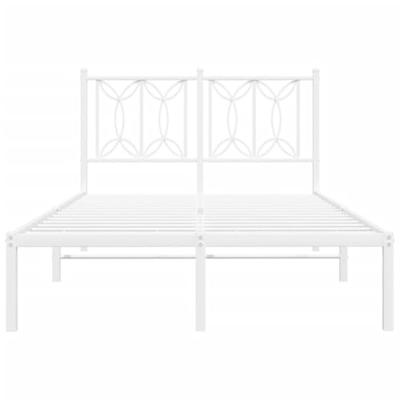 Bedframe met hoofdbord metaal wit 120x190 cm
