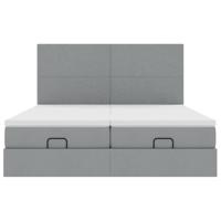 Ottoman bed met matrassen 180x200cm stof lichtgrijs - thumbnail