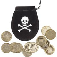 Boland Geldbuidel piraat + 12 munten - thumbnail