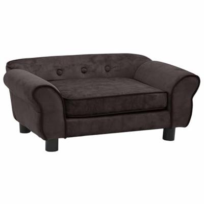 VidaXL Hondenbank 72x45x30 cm pluche bruin VidaXL Hondenbank 72x45x30 cm pluche bruin