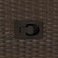 3-delige Bistroset met kussens poly rattan bruin - thumbnail